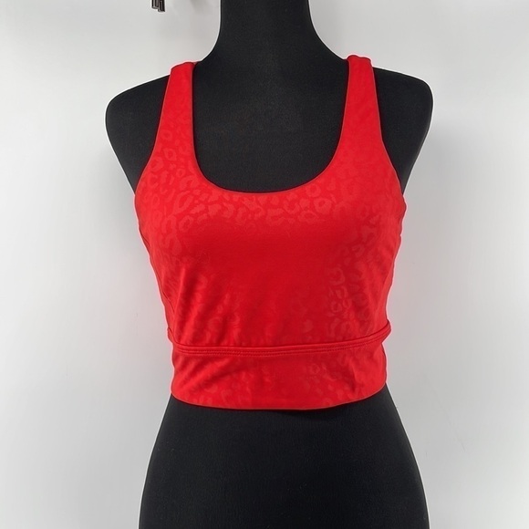 BUFFBUNNY Rosa sports bra crop top animal print gym workout criss cross back xs - Picture 6 of 12